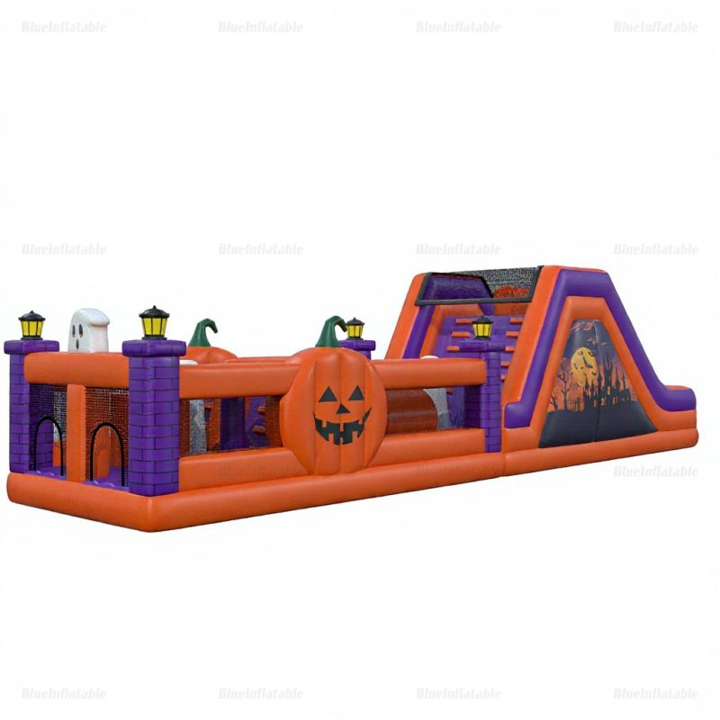 Halloween Ghost & Pumpkin Inflatable Obstacle Course Rental