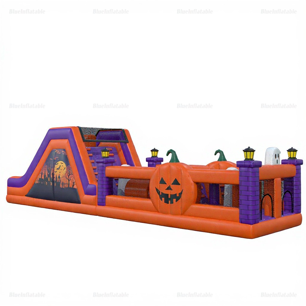 Halloween Ghost & Pumpkin Inflatable Obstacle Course Rental - Image 2