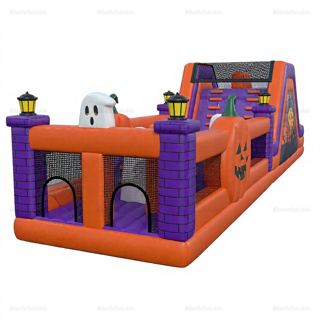 Halloween Ghost & Pumpkin Inflatable Obstacle Course Rental - Image 3
