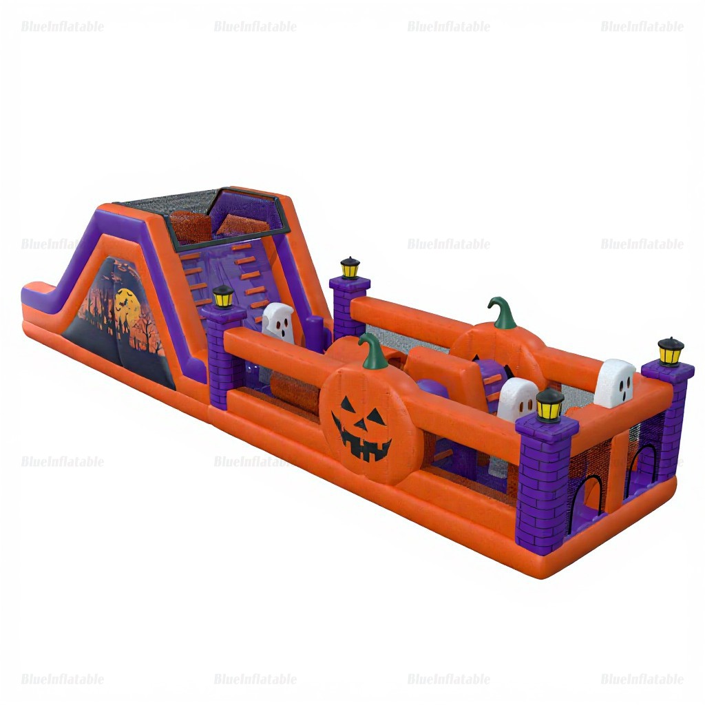 Halloween Ghost & Pumpkin Inflatable Obstacle Course Rental - Image 6