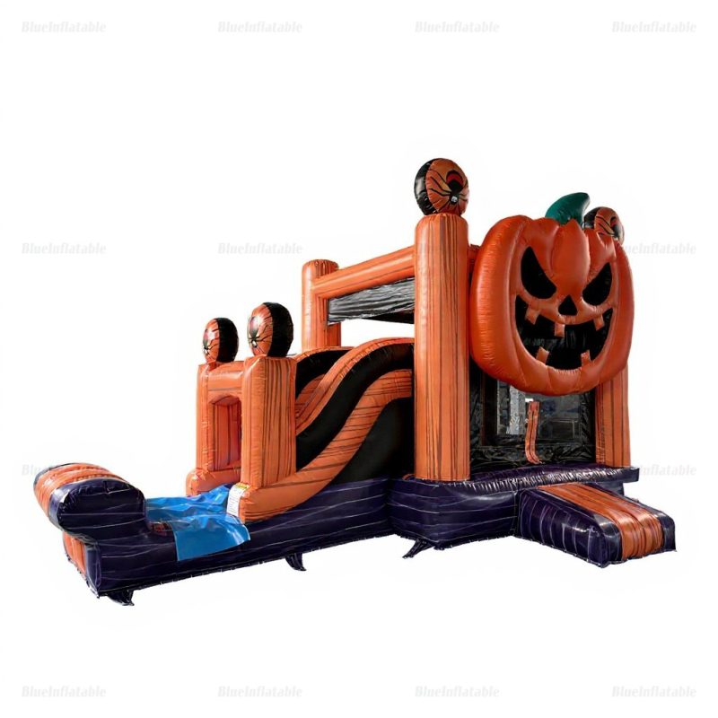 Halloween Pumpkin Bounce House with Slide Combo