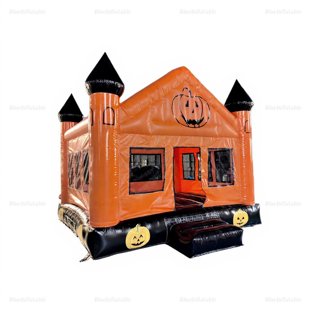 Halloween Pumpkin Inflatable Bounce House & Slide Rental - Image 2