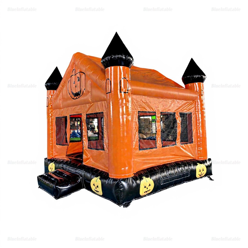 Halloween Pumpkin Inflatable Bounce House & Slide Rental - Image 4