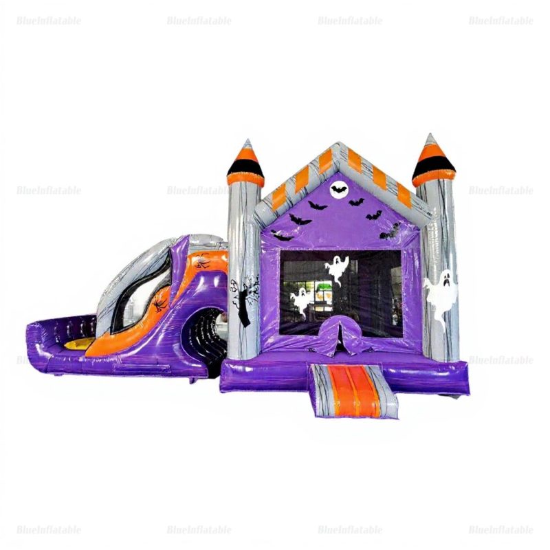 Spooky Halloween Inflatable Slide & Bounce House Combo