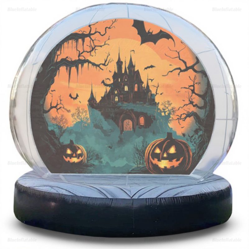Inflatable Snow Globe with Snowman for Halloween