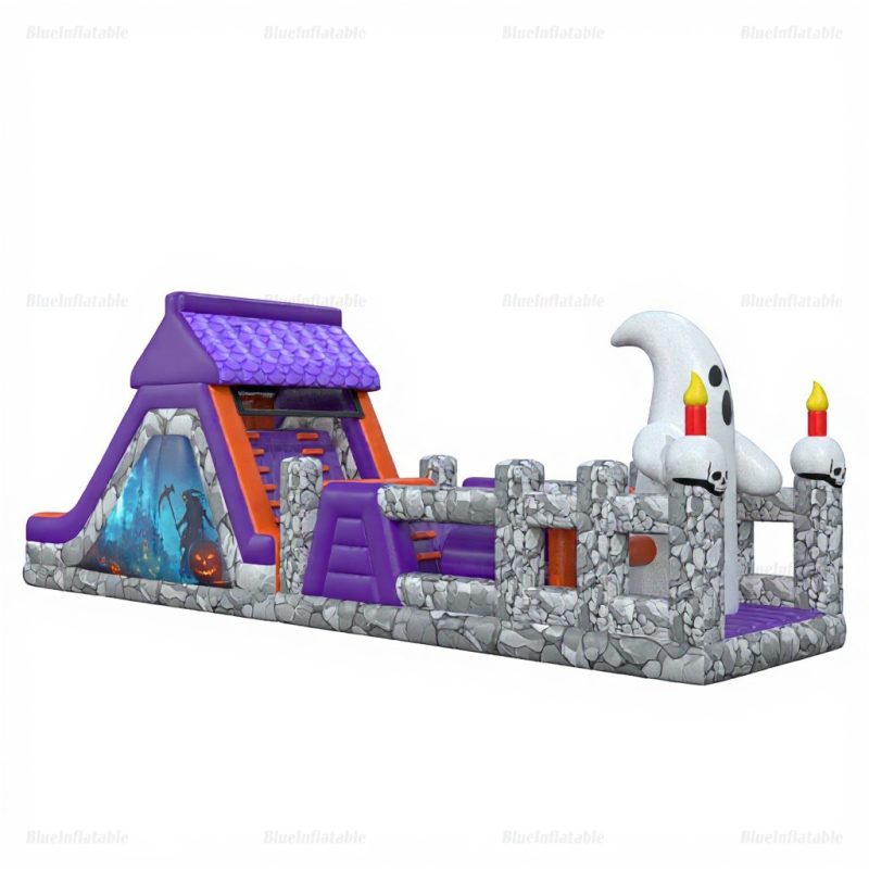 Friendly Ghost Halloween Inflatable Obstacle Course Rental