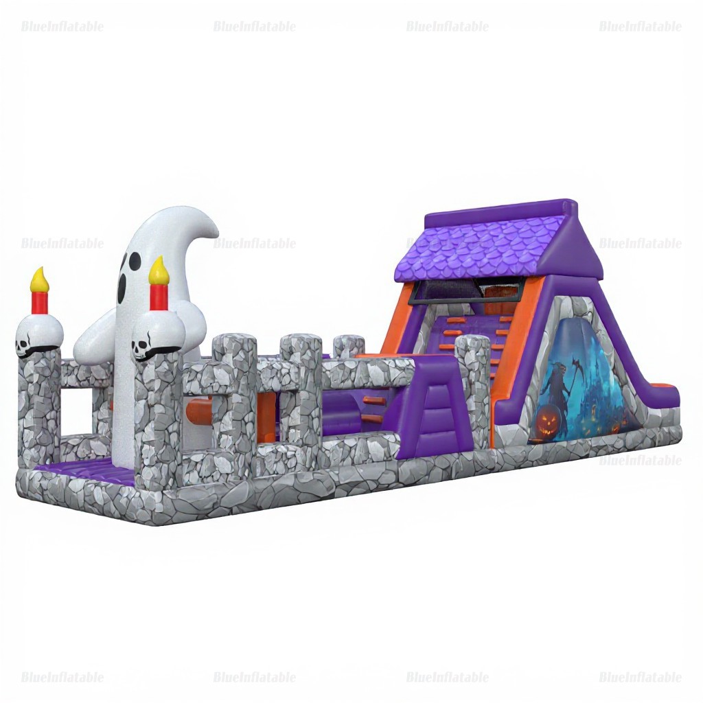 Friendly Ghost Halloween Inflatable Obstacle Course Rental - Image 2