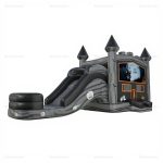 Halloween Ghost & Pumpkin Inflatable Bounce House with Water Slide