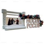 White Inflatable Bounce House for Halloween Parties