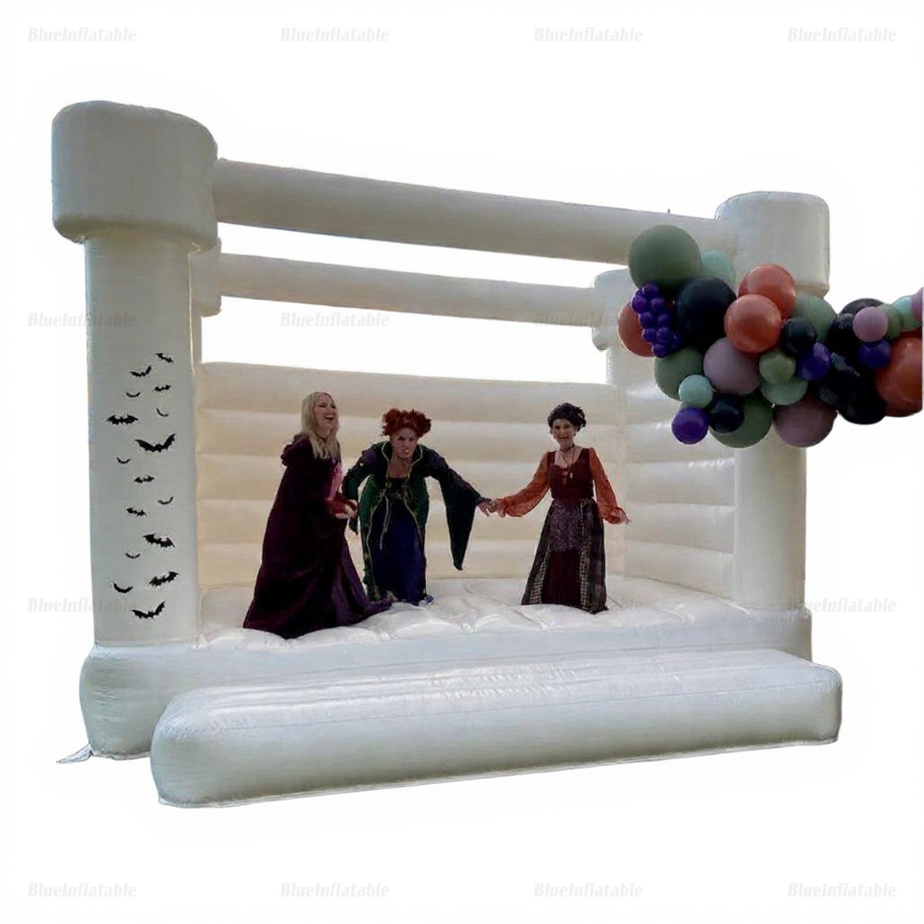 White Inflatable Bounce House for Halloween Parties - Image 2