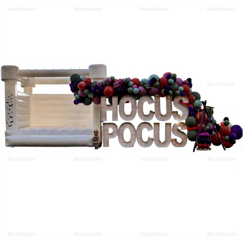 White Inflatable Bounce House for Halloween Parties - Image 5