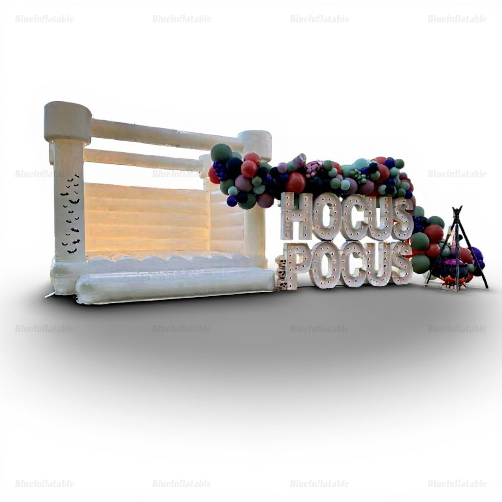 White Inflatable Bounce House for Halloween Parties - Image 7