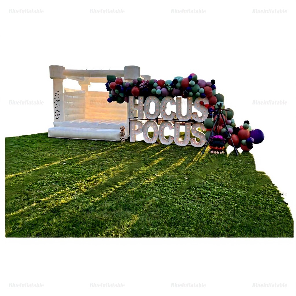 White Inflatable Bounce House for Halloween Parties - Image 8