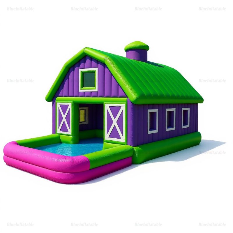 Inflatable Barn-Themed Pool & Playground House