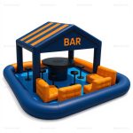 Inflatable Pool with Built-In Bar for Garden Parties