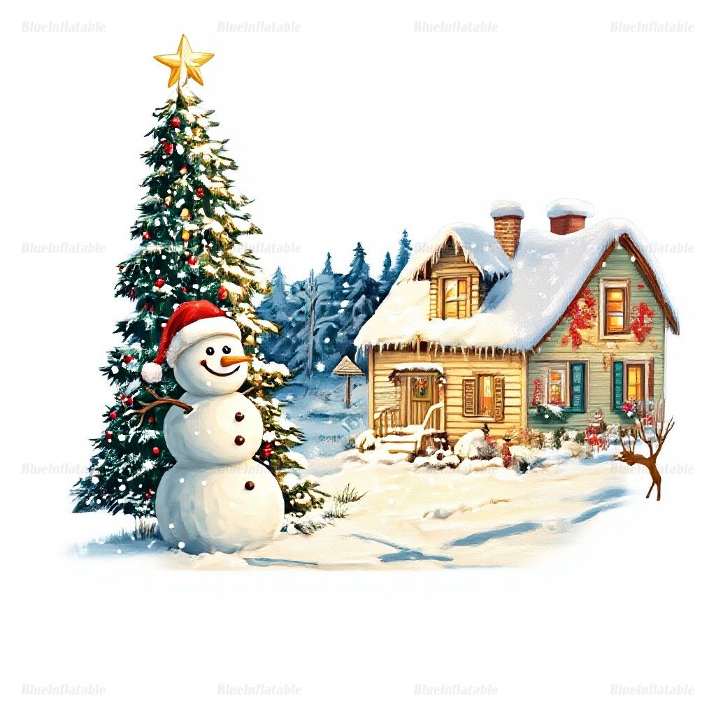 Inflatable Snowman Christmas Snow Globe Tent - Image 6