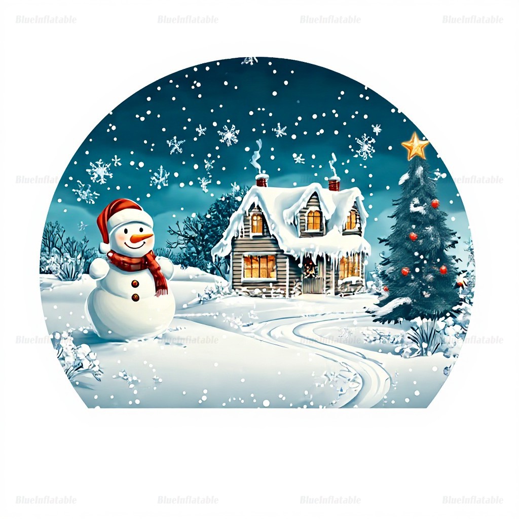 Inflatable Snowman Christmas Snow Globe Tent - Image 7
