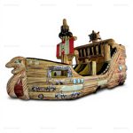 Dinosaur Pirate Ship Inflatable Bounce House Slide