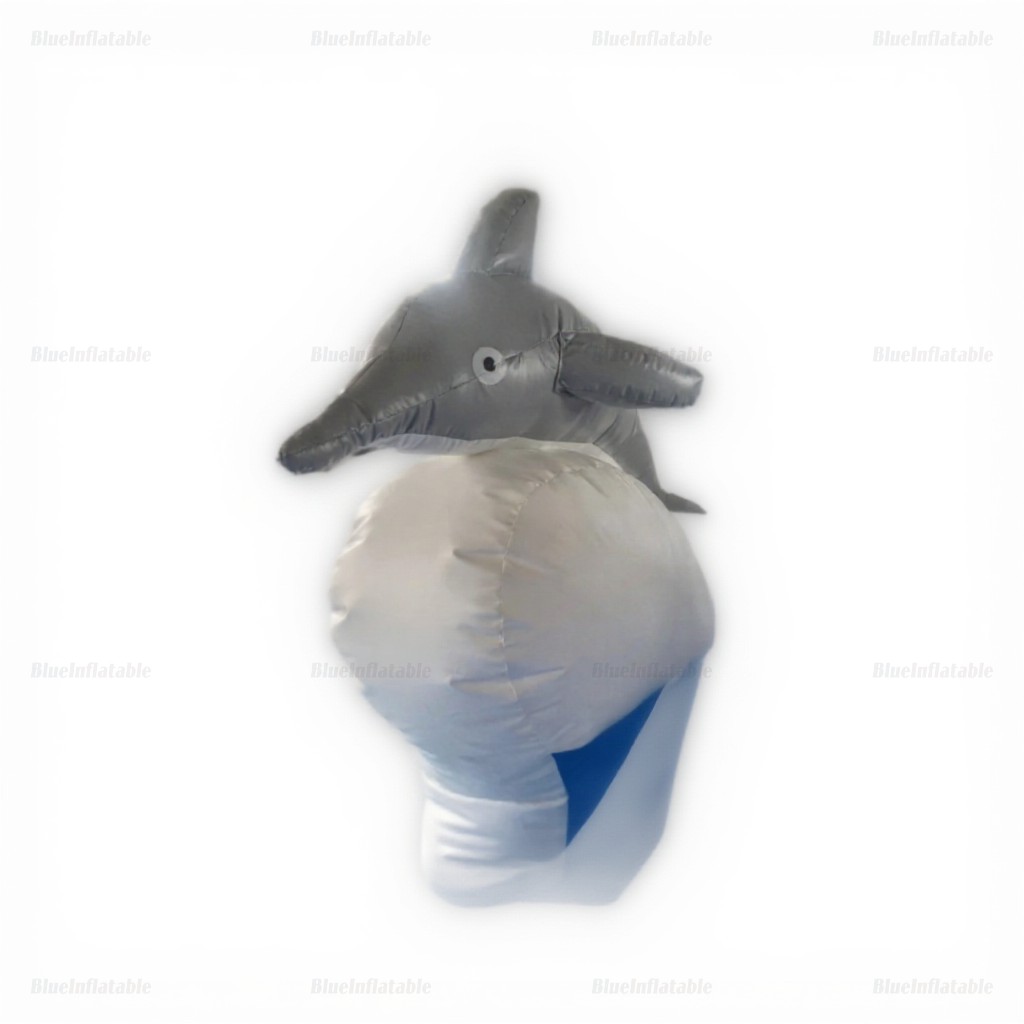 Blue Dolphin Ocean Wave Single Lane Inflatable Slide - Image 7