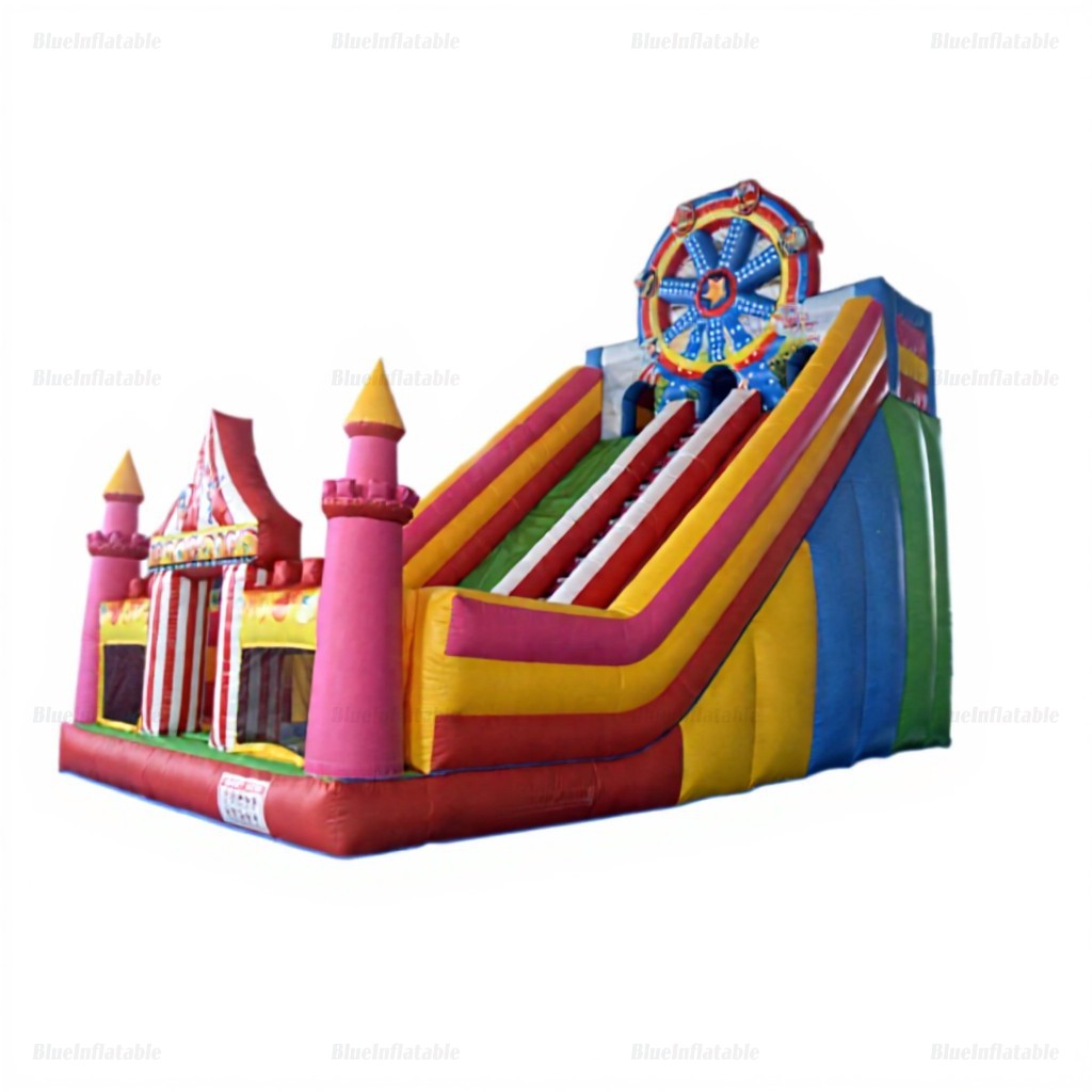 Colorful Double Slide Inflatable Ferris Wheel Bouncer
