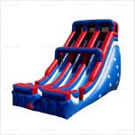 Double Lane Inflatable Water Slide with Climbing Wall
