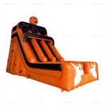 Giant Halloween Double Inflatable Dry Slide with Ghosts & Pumpkins