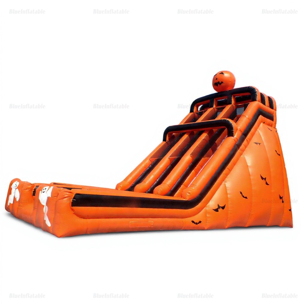 Halloween Pumpkin Patch Double Lane Inflatable Slide & Bouncer - Image 4