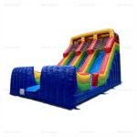 Rainbow Inflatable Dry Slide Jumper