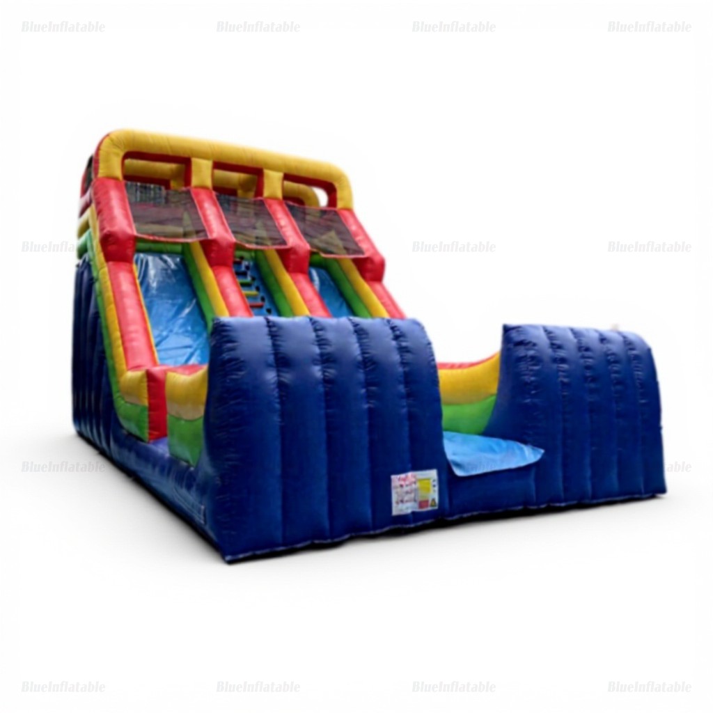 Rainbow Inflatable Dry Slide Jumper - Image 2