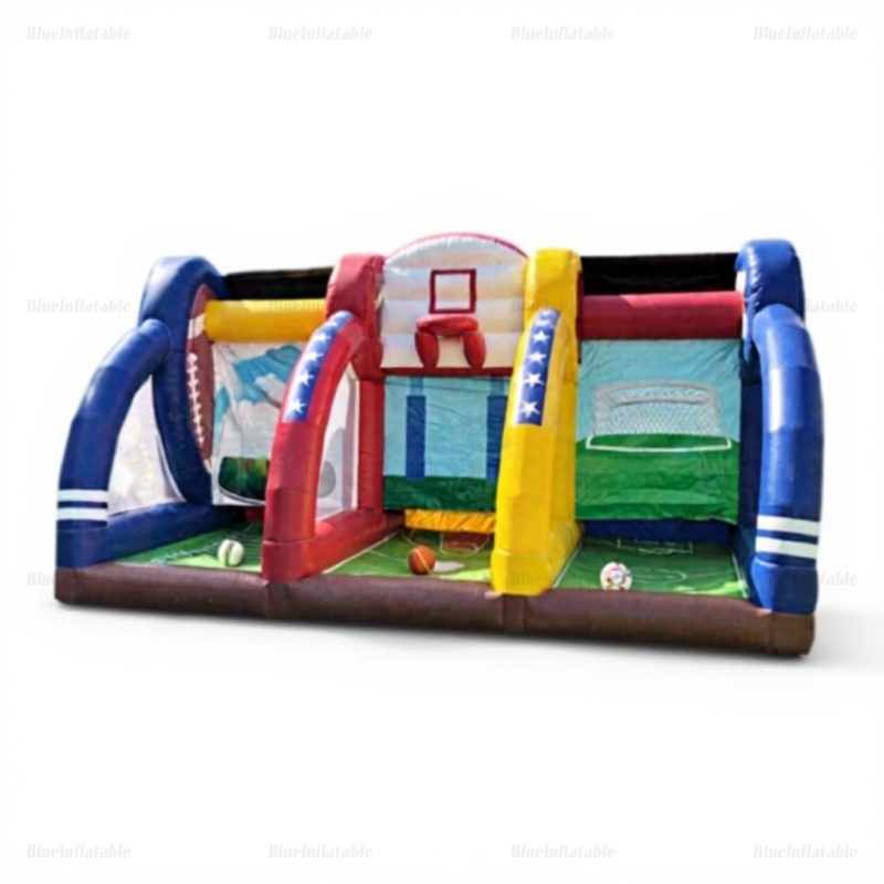 Inflatable Sports Fun Park with Rugby, Basketball & Football