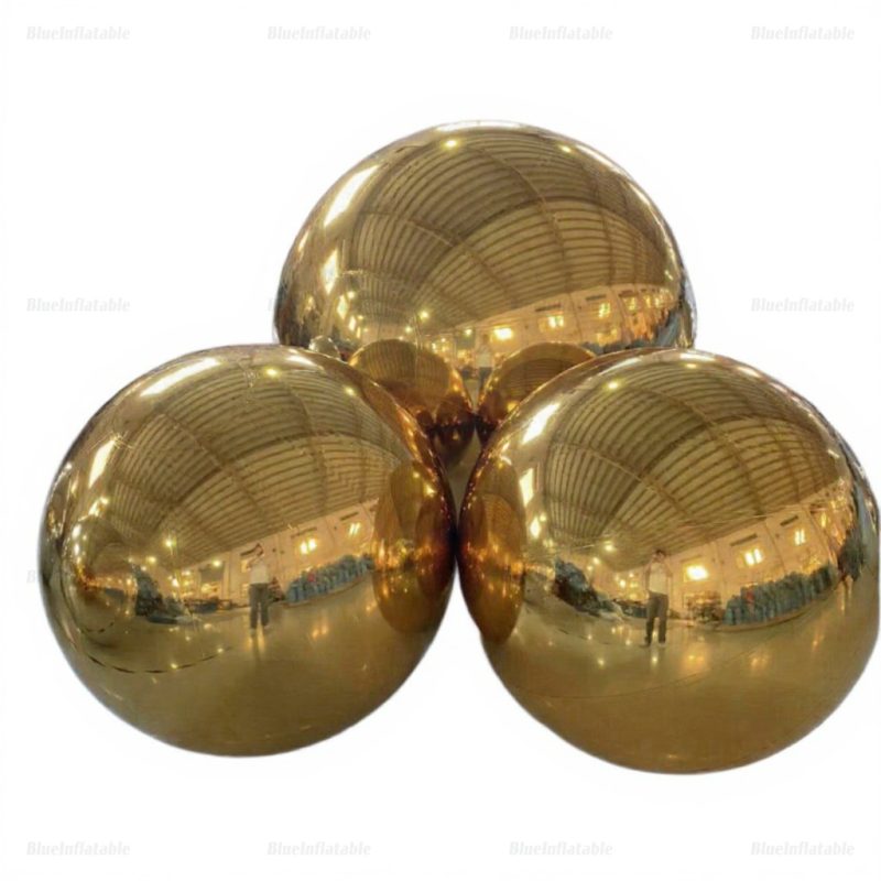 Giant Inflatable Gold Disco Mirror Ball Decoration