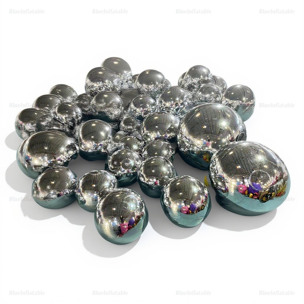 Giant Silver Inflatable Mirror Ball Decoration