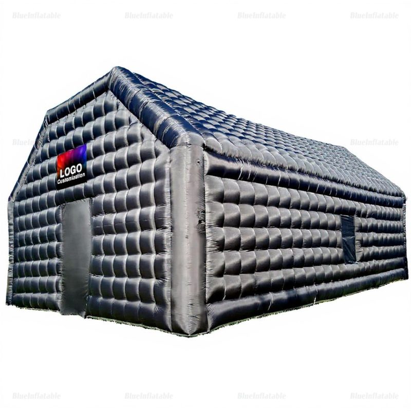 Black Inflatable Disco Cube Party Tent with Logo Space