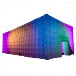 White Inflatable Nightclub Tent with Colorful Lights