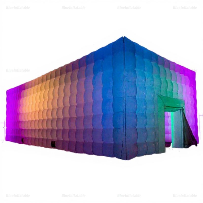 White Inflatable Nightclub Tent with Colorful Lights
