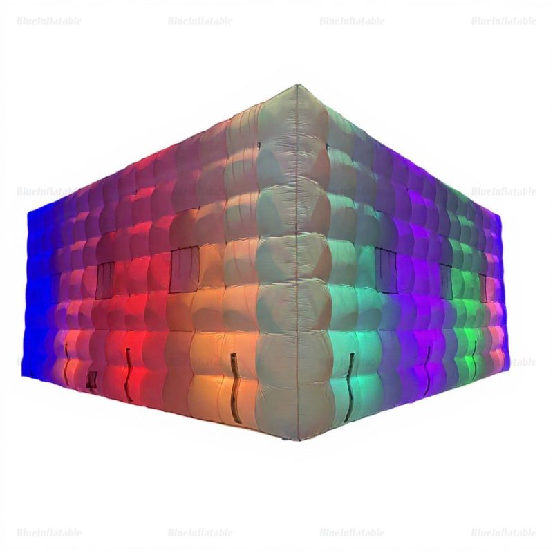 LED Inflatable Cube Nightclub Tent with Wall Wash Lights