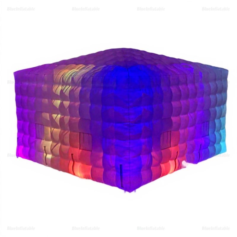 White Inflatable Party Tent with LED Lights