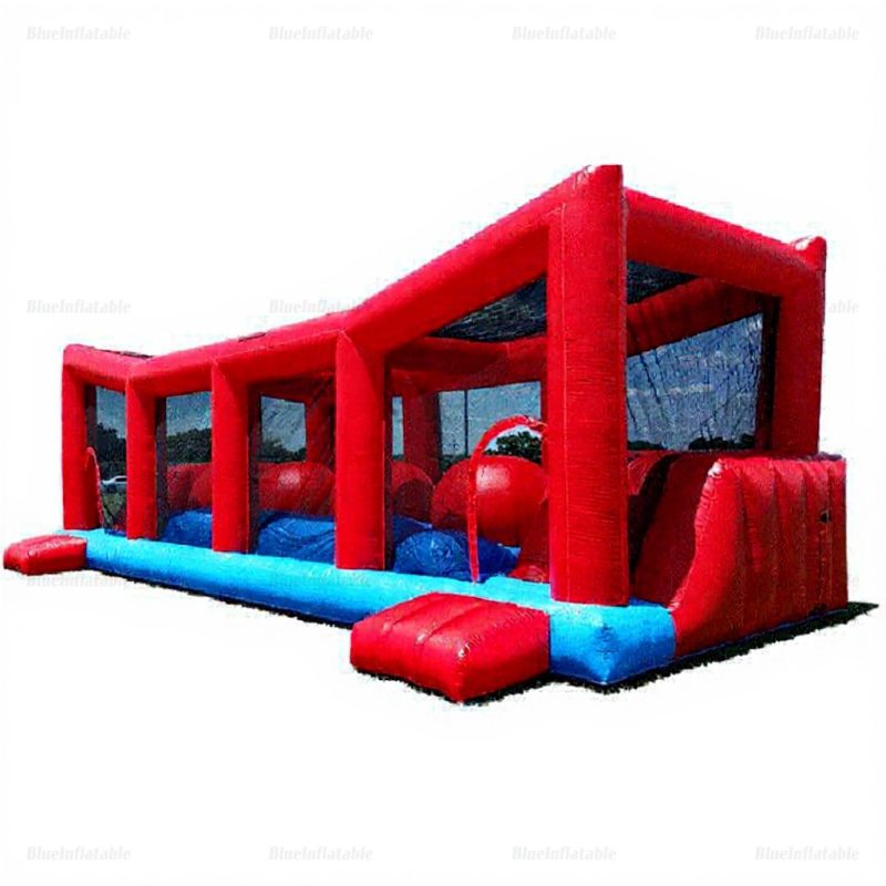 Red PVC Inflatable Wipeout Obstacle Course
