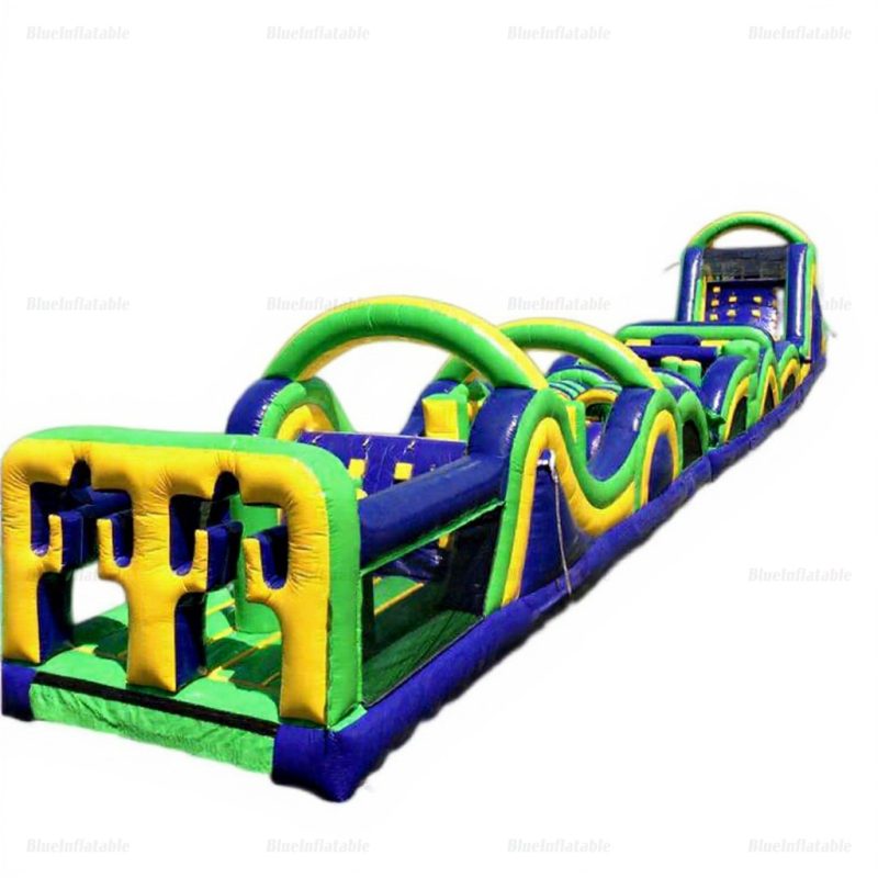 Inflatable Obstacle Course Bounce House with Dual Slides