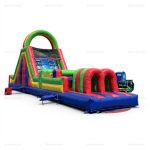 Inflatable Obstacle Course with Slide & Climbing Wall for Kids