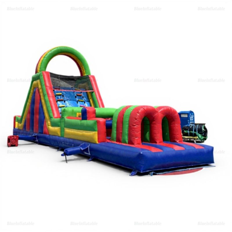 Inflatable Obstacle Course with Slide & Climbing Wall for Kids