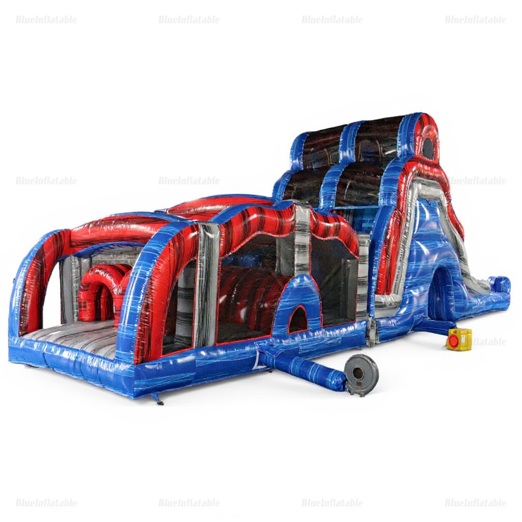 Large Inflatable Water Slide Obstacle Course with Pool