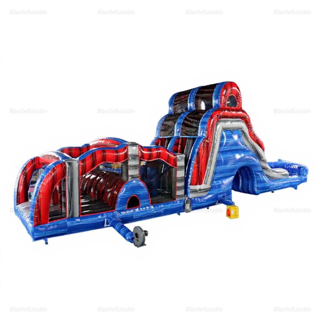 Large Inflatable Water Slide Obstacle Course with Pool - Image 2