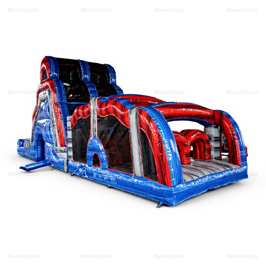 Large Inflatable Water Slide Obstacle Course with Pool - Image 3