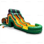 Inflatable Outdoor Pool Obstacle Course with Slide
