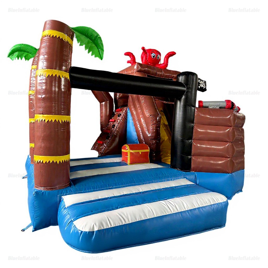 Pirate Castle Inflatable Bounce House & Slide Combo - Image 10