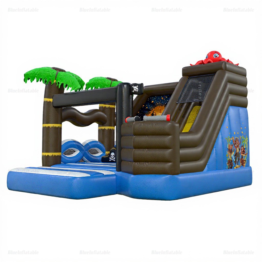 Pirate Party Inflatable Slide & Bounce Combo Rental - Image 2