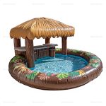 Inflatable Tiki Bar Pool Float for Backyard & Beach