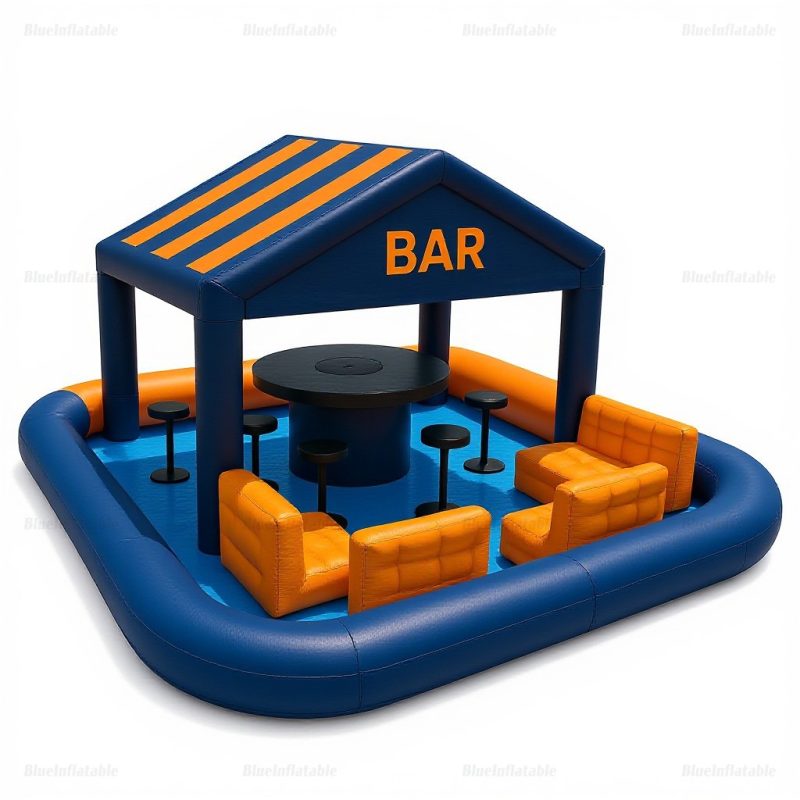 Inflatable Pool with Built-In Bar for Outdoor Parties