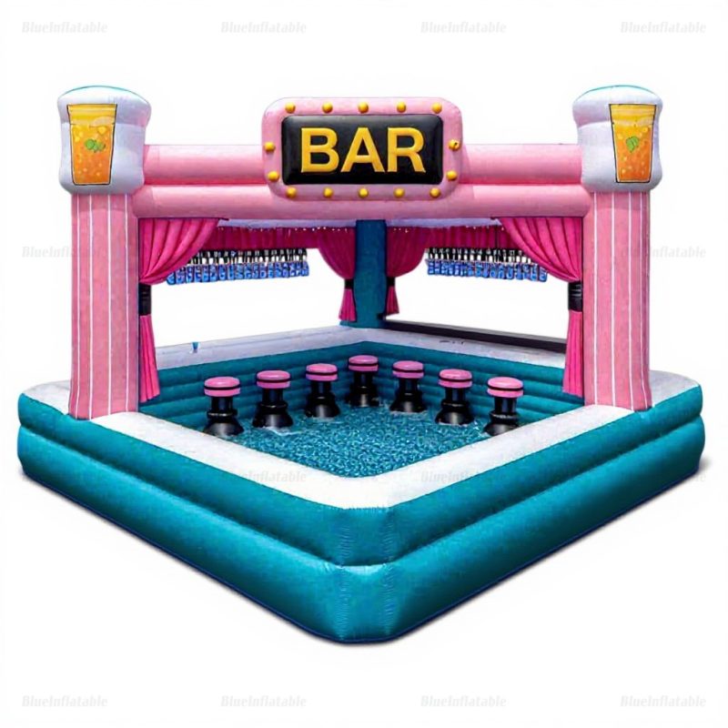 Pink Inflatable Pool Bar for Outdoor Parties